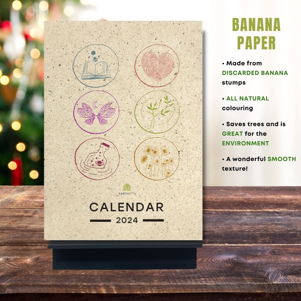 eco calendar 2024 counting days design banana paper