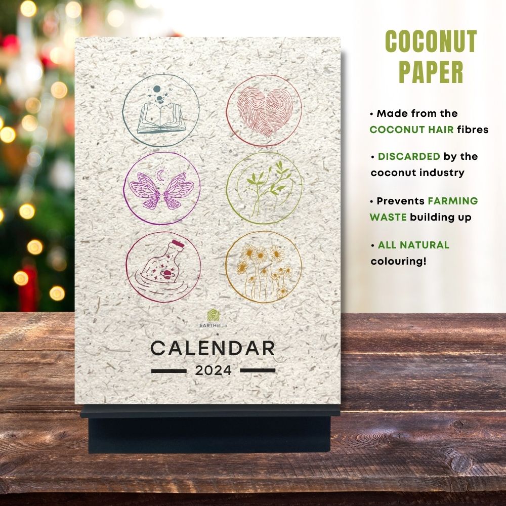eco calendar 2024 counting days design coconut paper