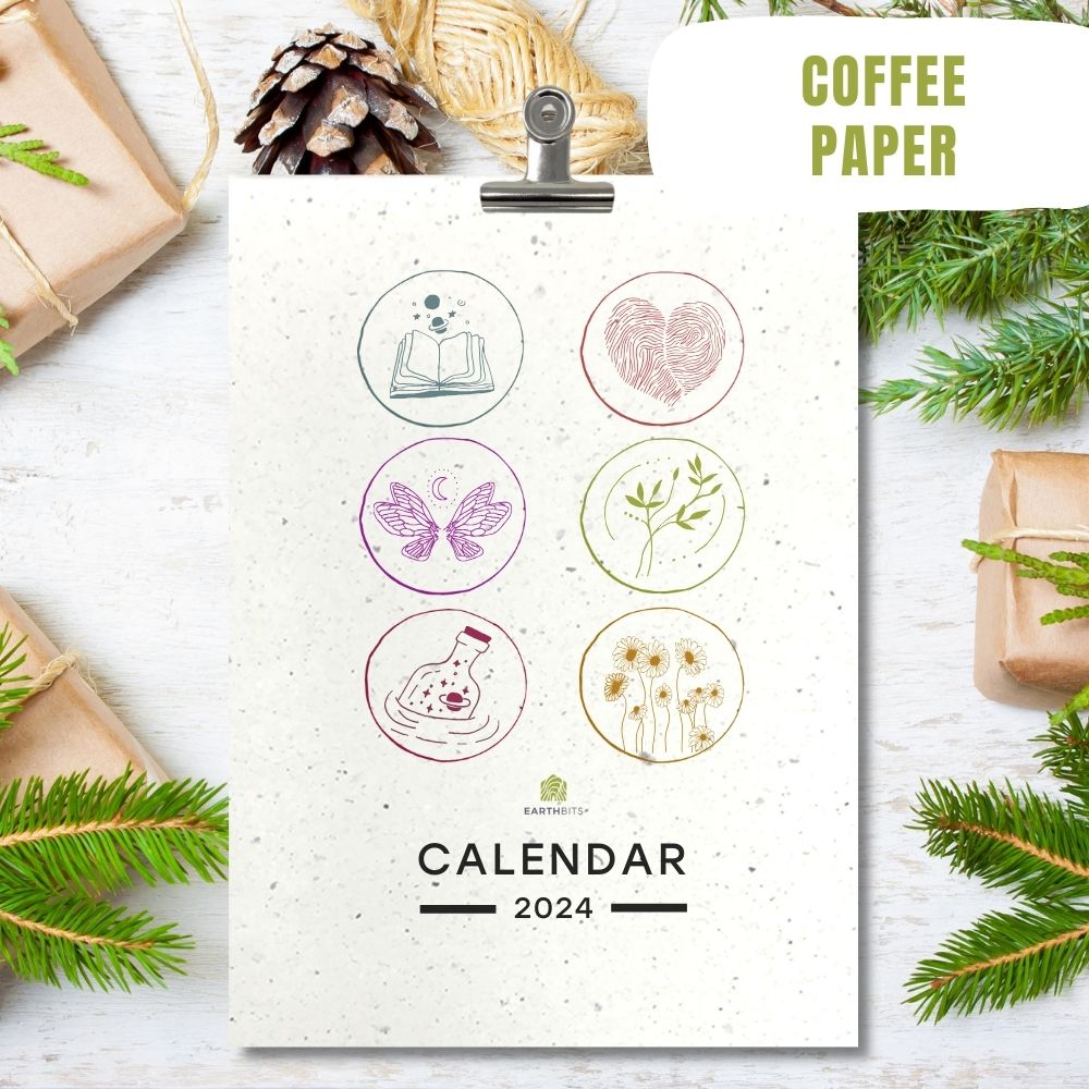eco calendar 2024 counting days design coffee paper