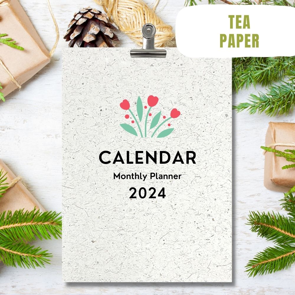 eco calendar 2024 Flowers design tea paper