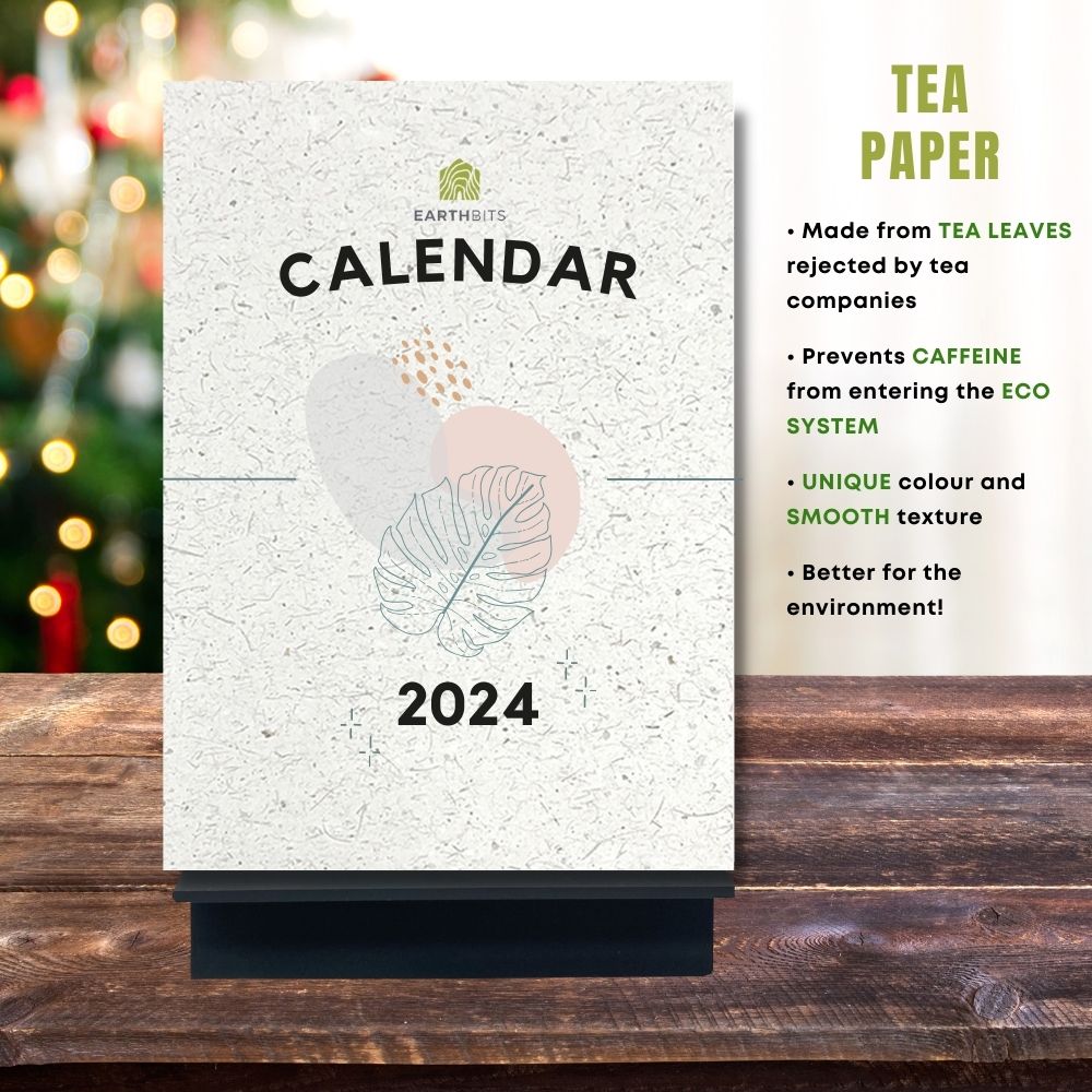 eco friendly calendar 2024 leaves design tea paper