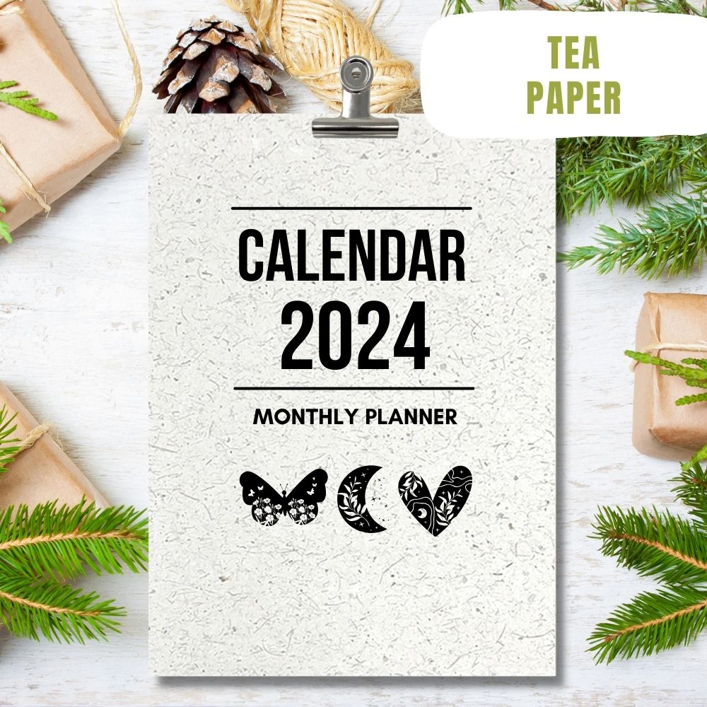 eco calendar 2024 Minimalist design tea paper