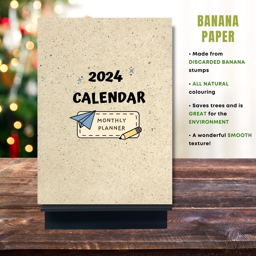 eco calendar 2024 Shapes design banana paper