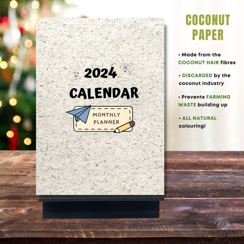 eco calendar 2024 Shapes design coconut paper