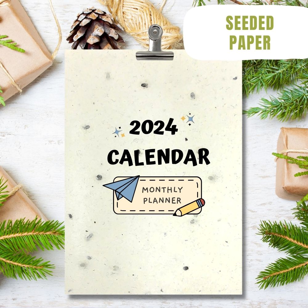 eco calendar 2024 Shapes design seeded paper