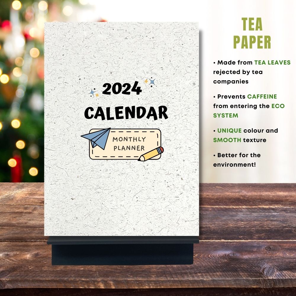 eco calendar 2024 Shapes design tea paper