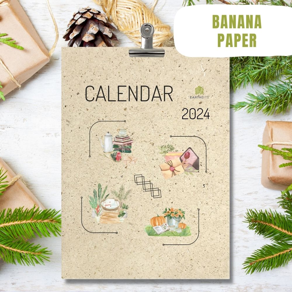 eco calendar 2024 special moments design banana paper