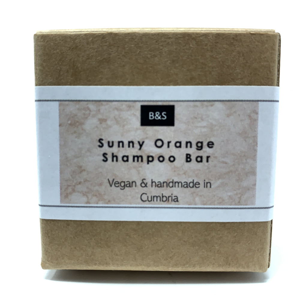 vegan and handmade in cumbria sunny orange shampoo bar
