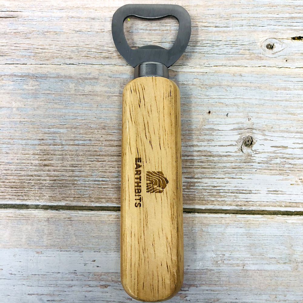 wooden and aluminium bottle opener