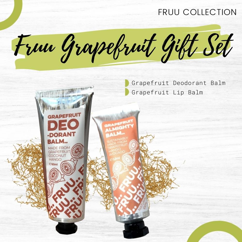 Fruu Grapefruit Gift Set: Deodorant Balm and Lip Balm
