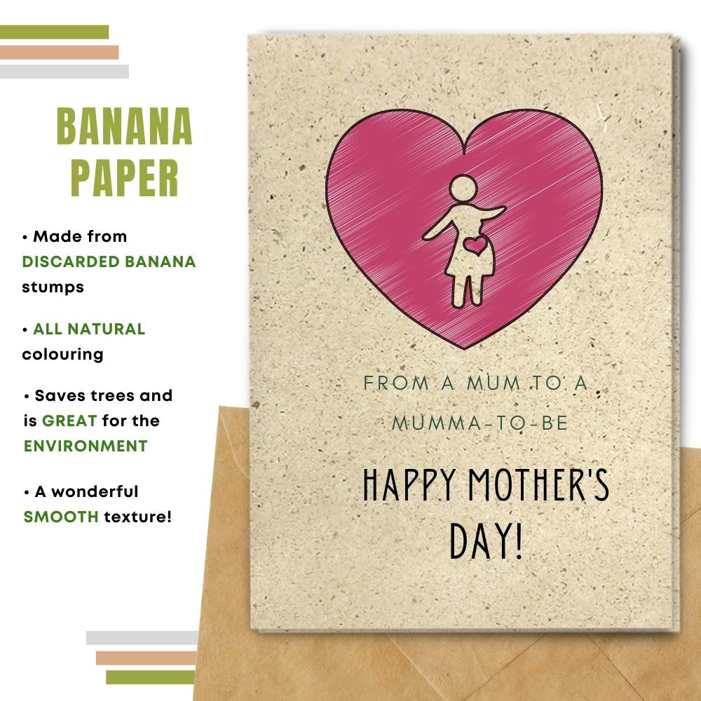 mother&#39;s day card made with banana paper