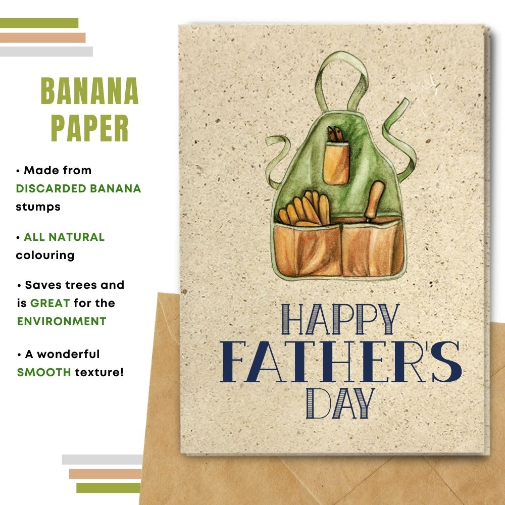 Handmade Father&#39;s day card made with banana paper