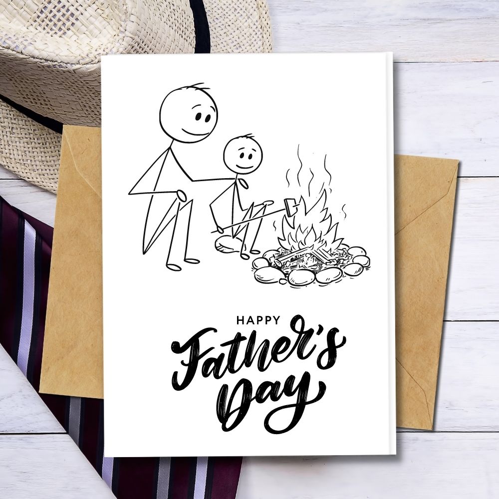handmade father's day cards with a cute bonding moment of father and son