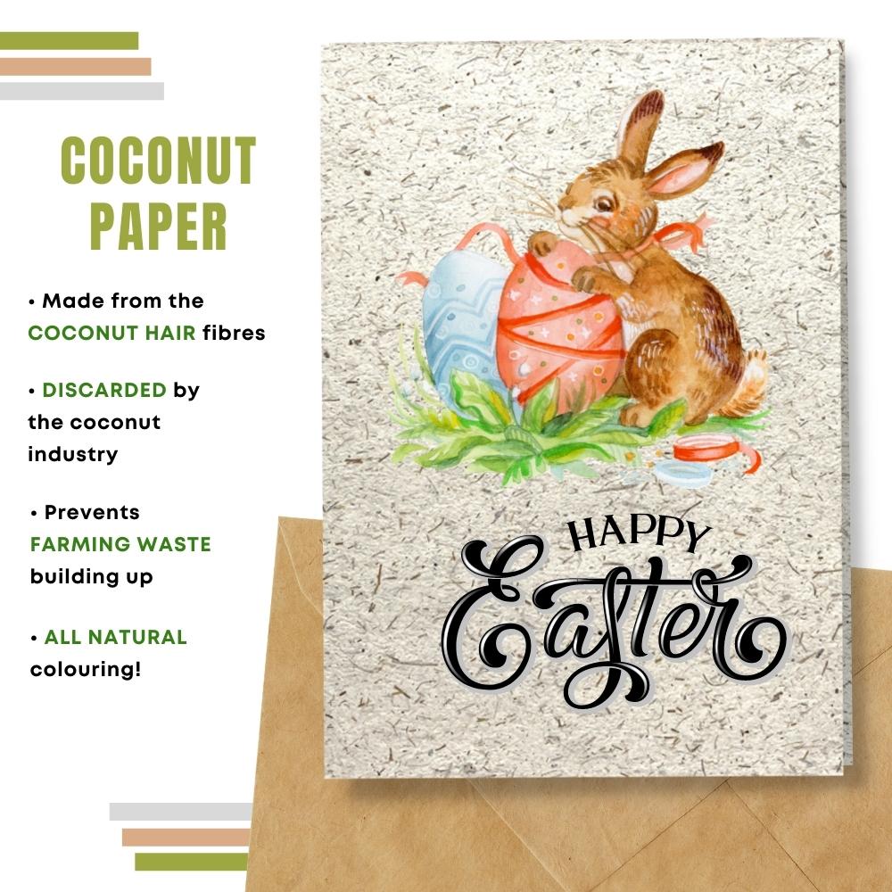 handmade easter card made with coconut husk