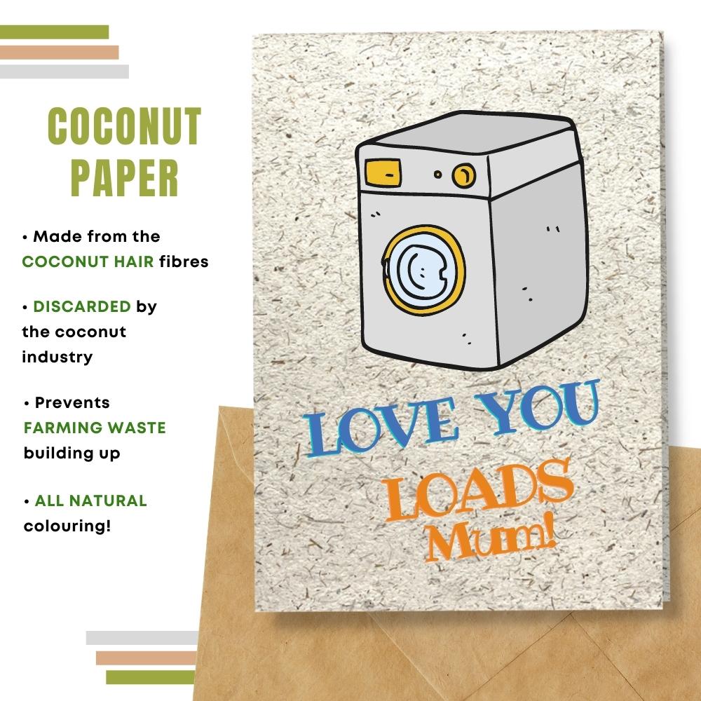 mother&#39;s day card made with coconut husk