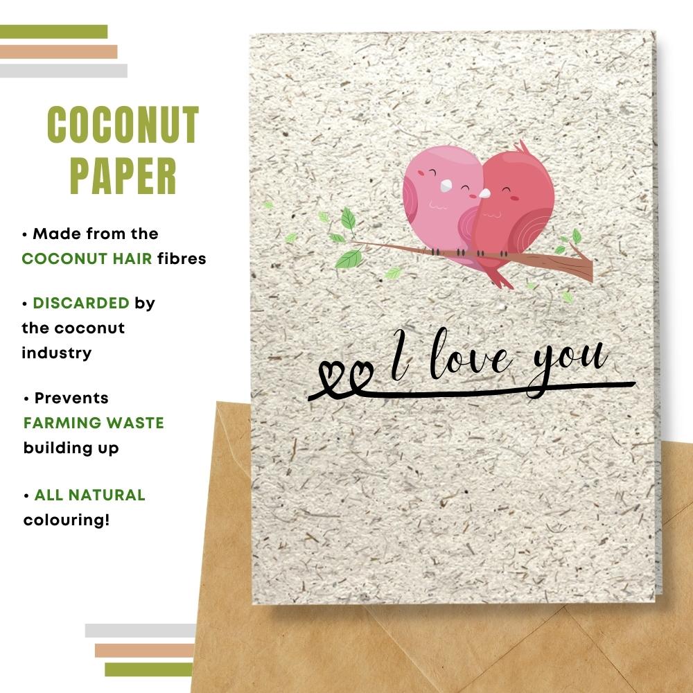 greeting card made with coconut husk
