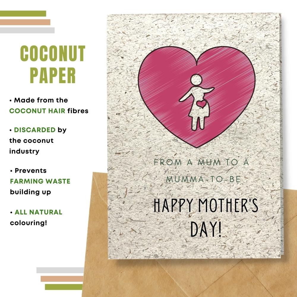  mother&#39;s day card made with coconut husk