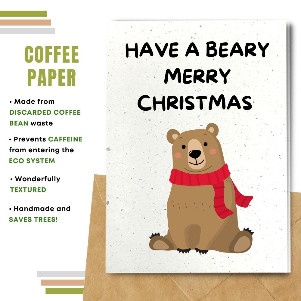 Christmas card made with coffee husk