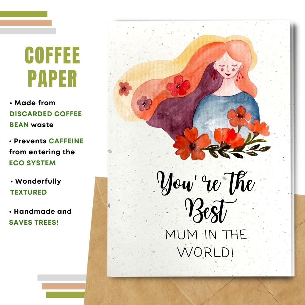 mother&#39;s day card made with coffee husk