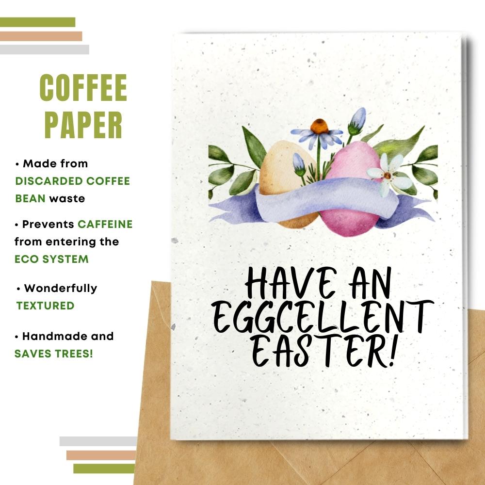 handmade easter card made with coffee husk