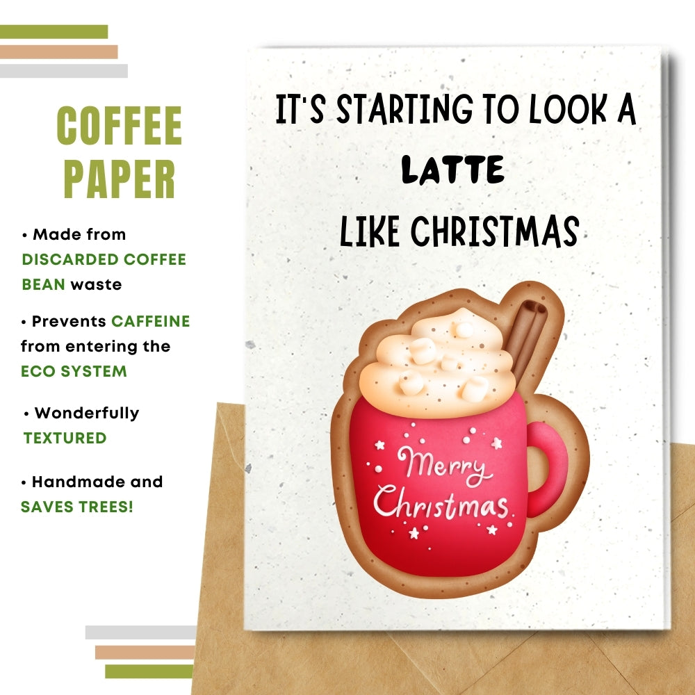 christmas card made with coffee husk