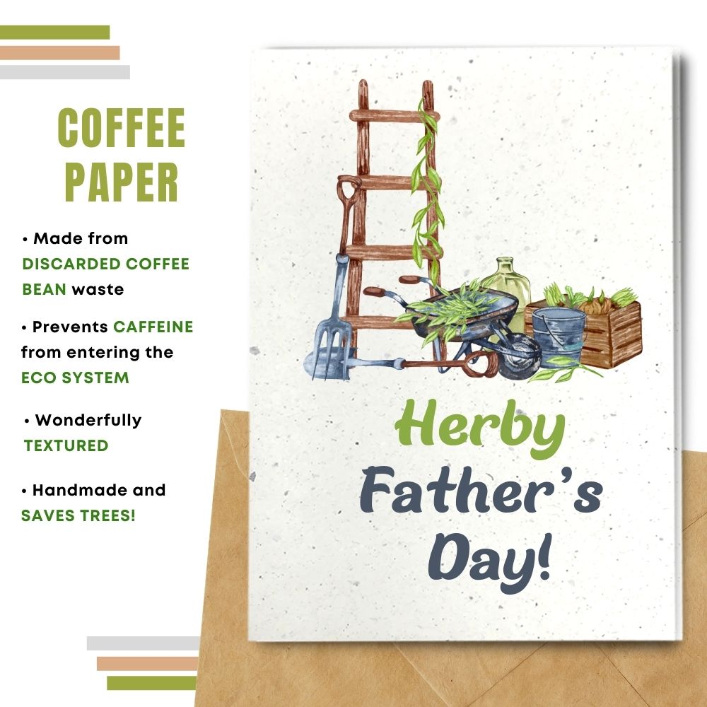  Handmade Father&#39;s day card made with coffee husk