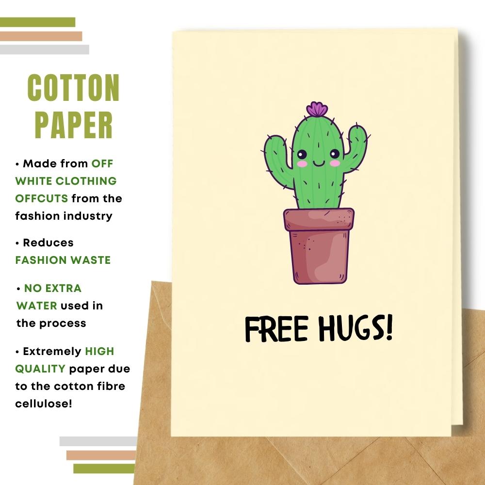 Eco Friendly Greeting Card, Free Hugs