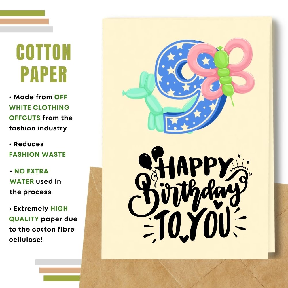 handmade birthday card made with cotton pulp