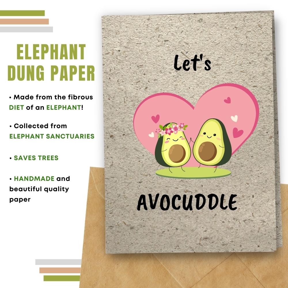 greeting card made with elephant poo.