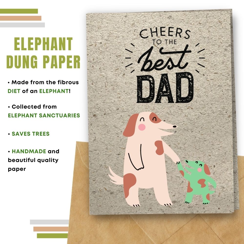 Handmade Father&#39;s day card made with elephant poo