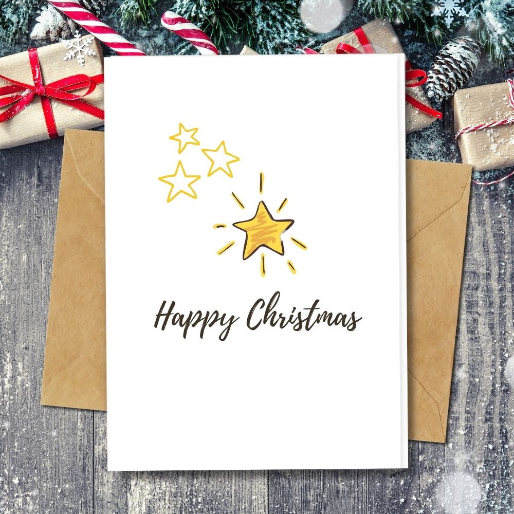 Happy Christmas Cards, Handmade cards, Recycled Paper Star