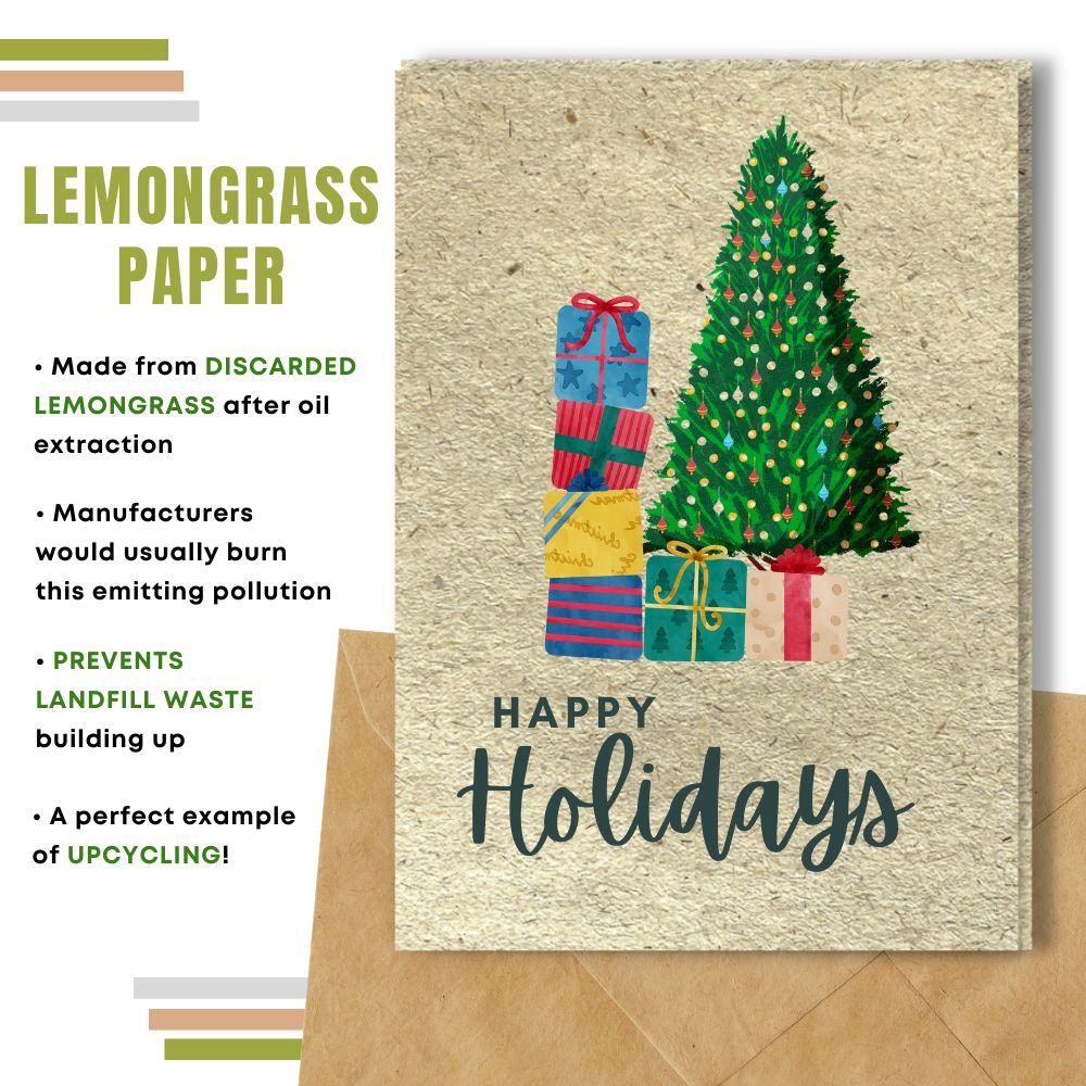  Christmas card made with lemongrass paper
