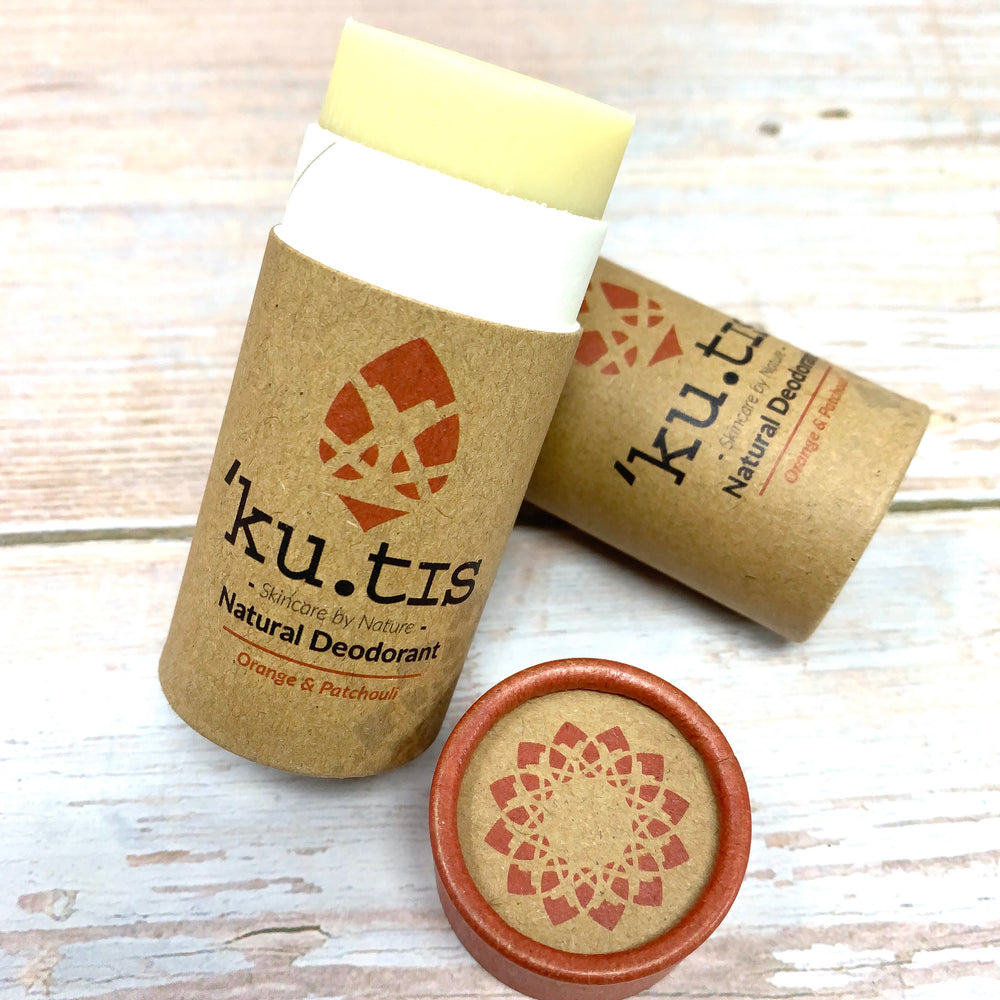 deodorant tube made with cardboard paper and natural ingredients from kutis skincare