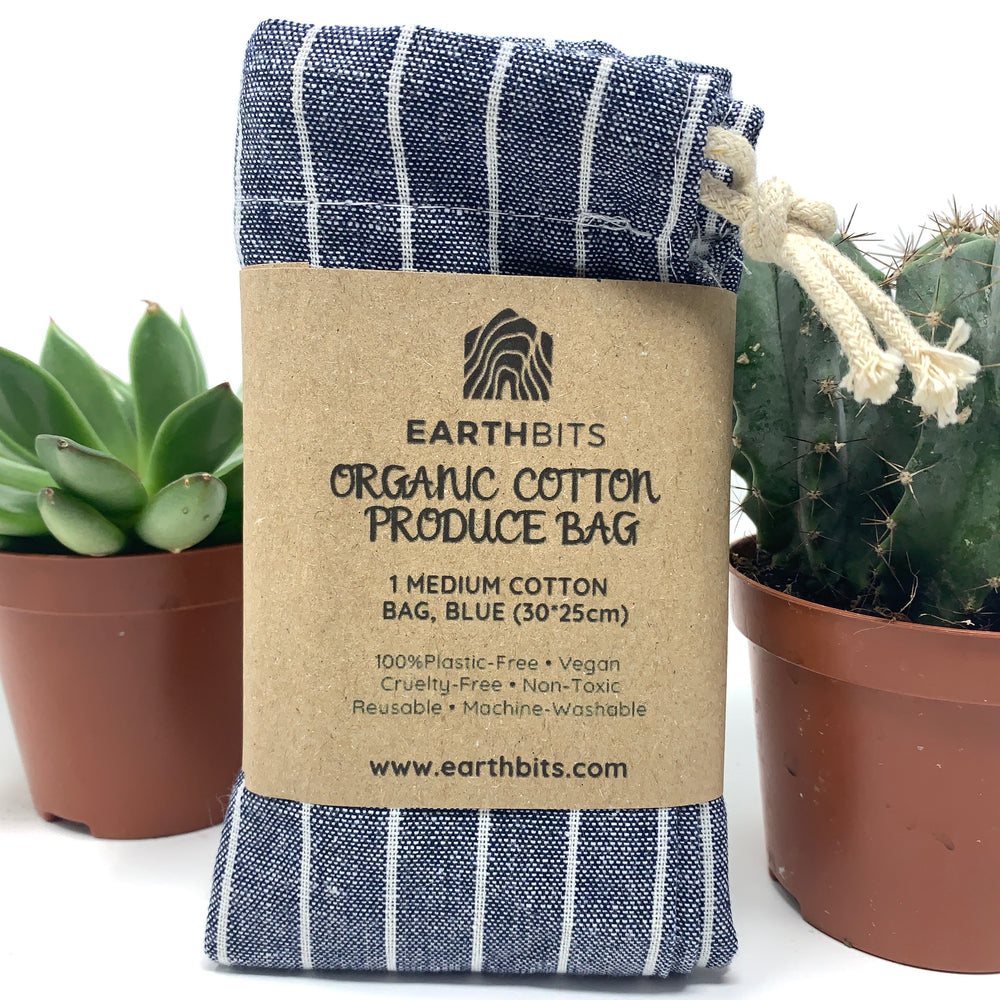 Eco Friendly Organic Cotton Mesh Shopping Bag Bundle with Linen Bread Bag