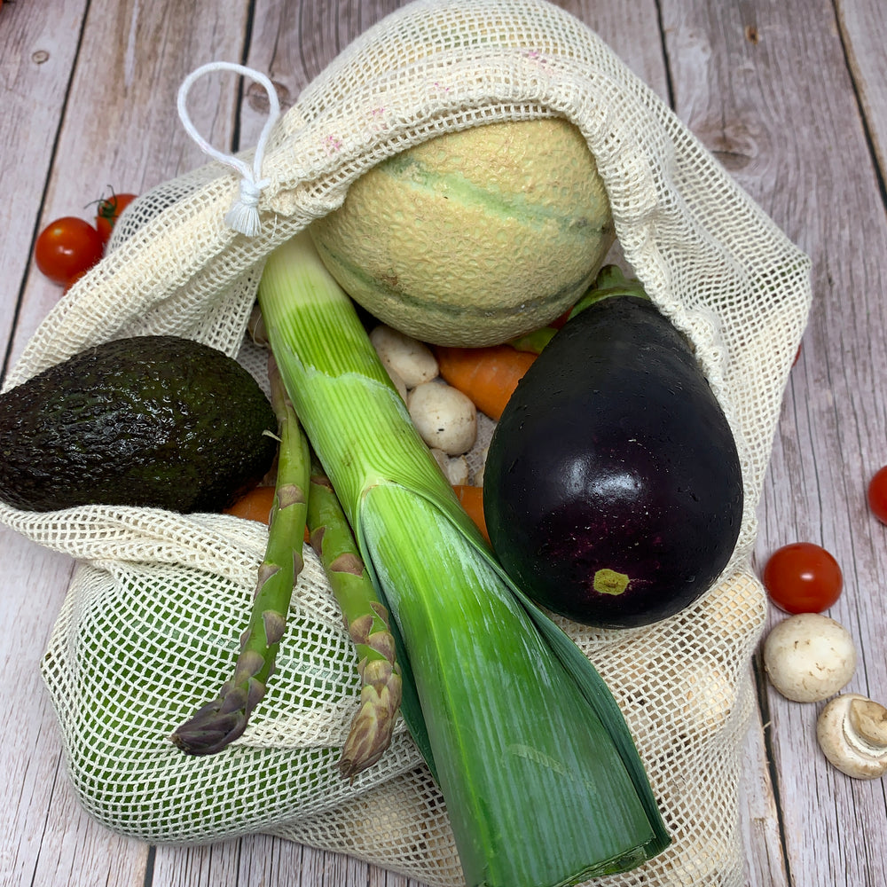 mesh bag with drawstring for vegetables