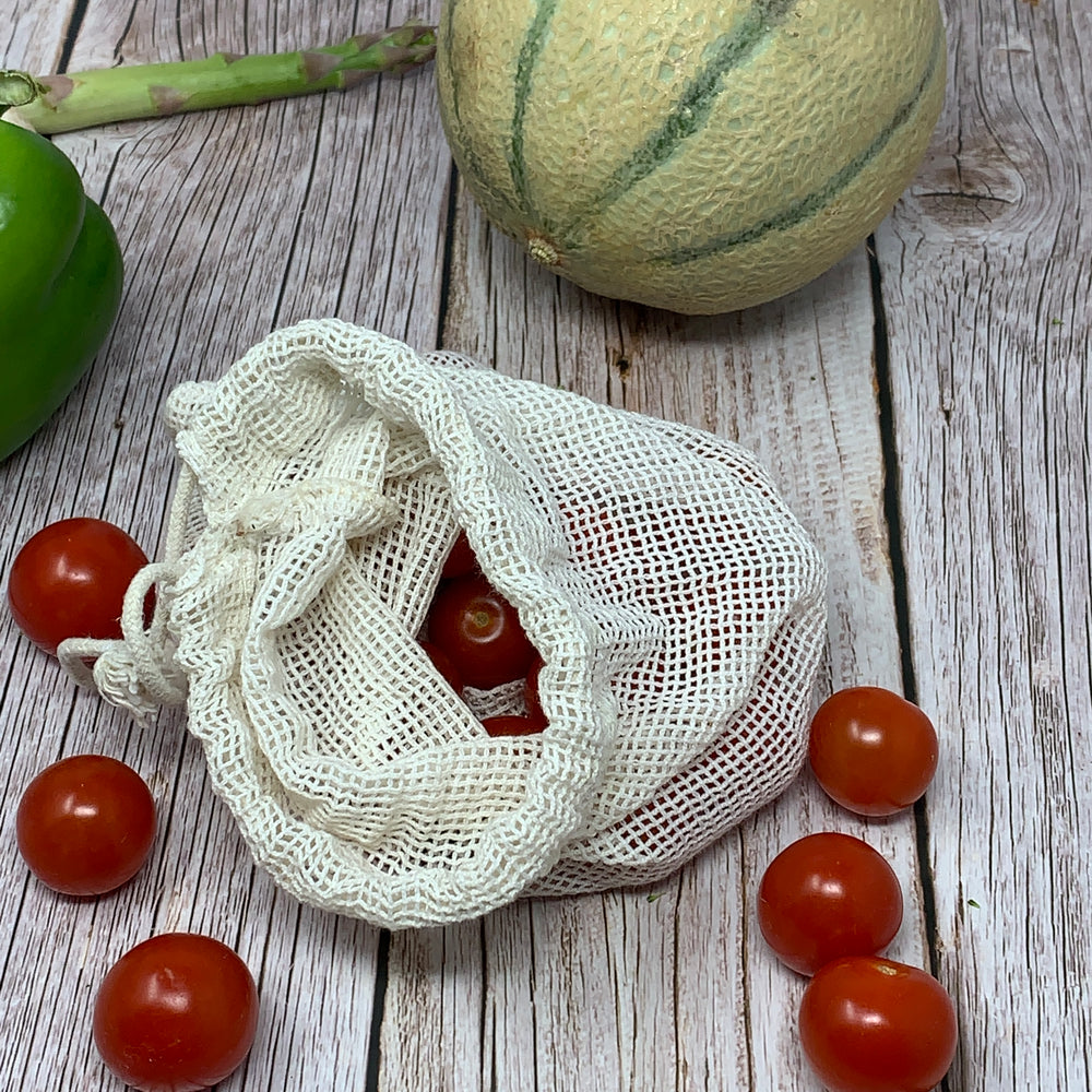 small mesh cotton bag for fruit veggie
