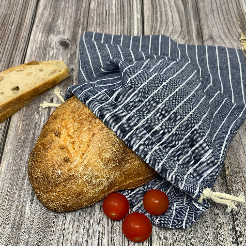 bread bag organic cotton blue