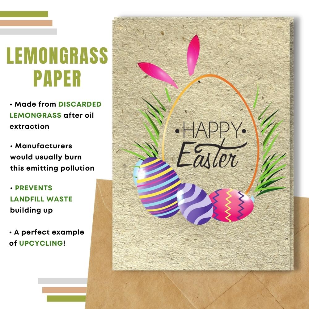 handmade easter card made with lemongrass paper