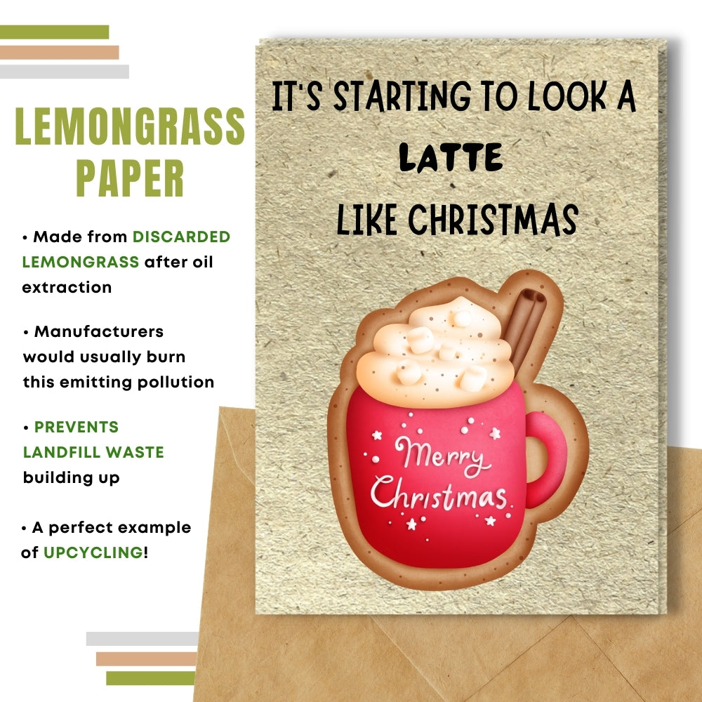 christmas card made with lemongrass paper