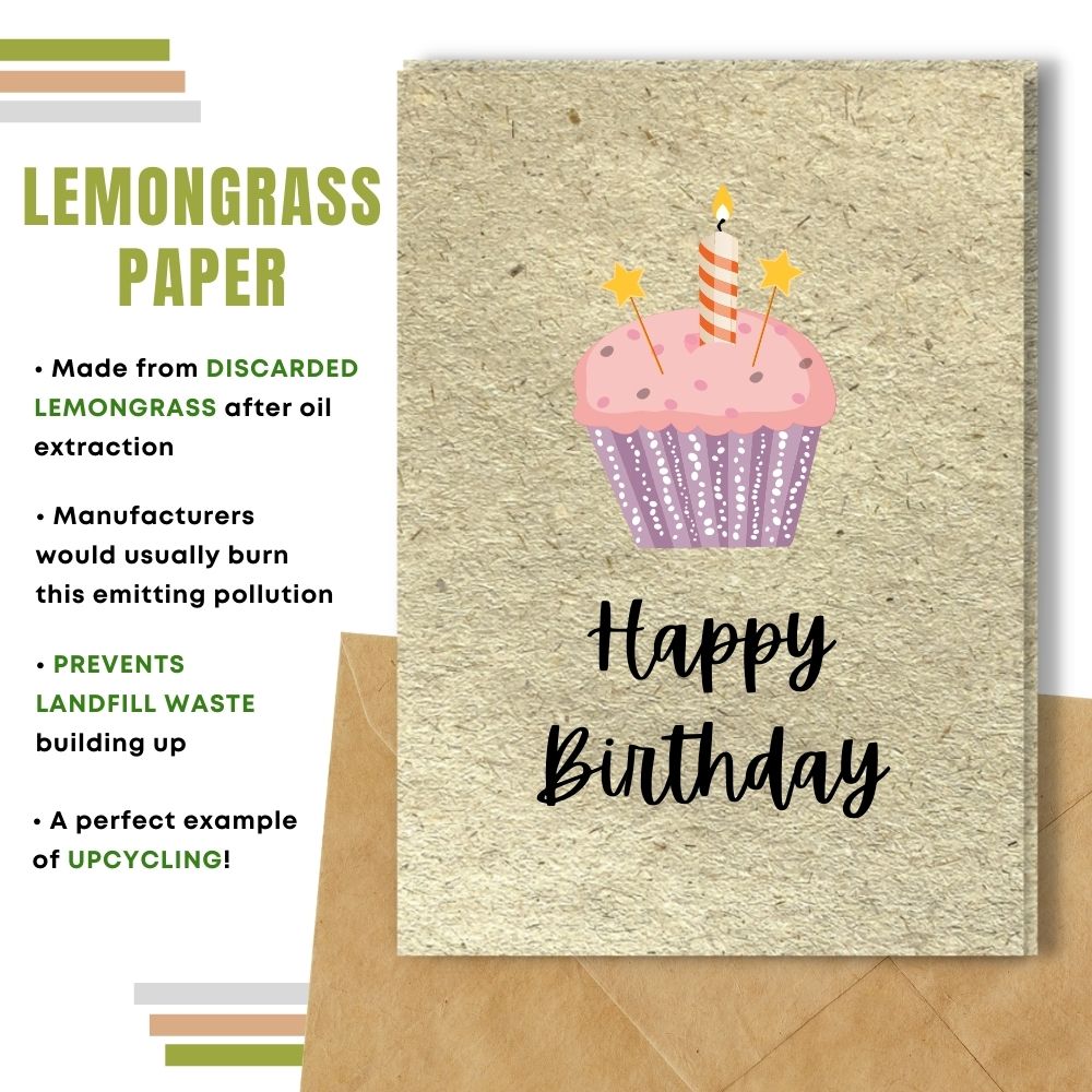 greeting card made with lemongrass pape