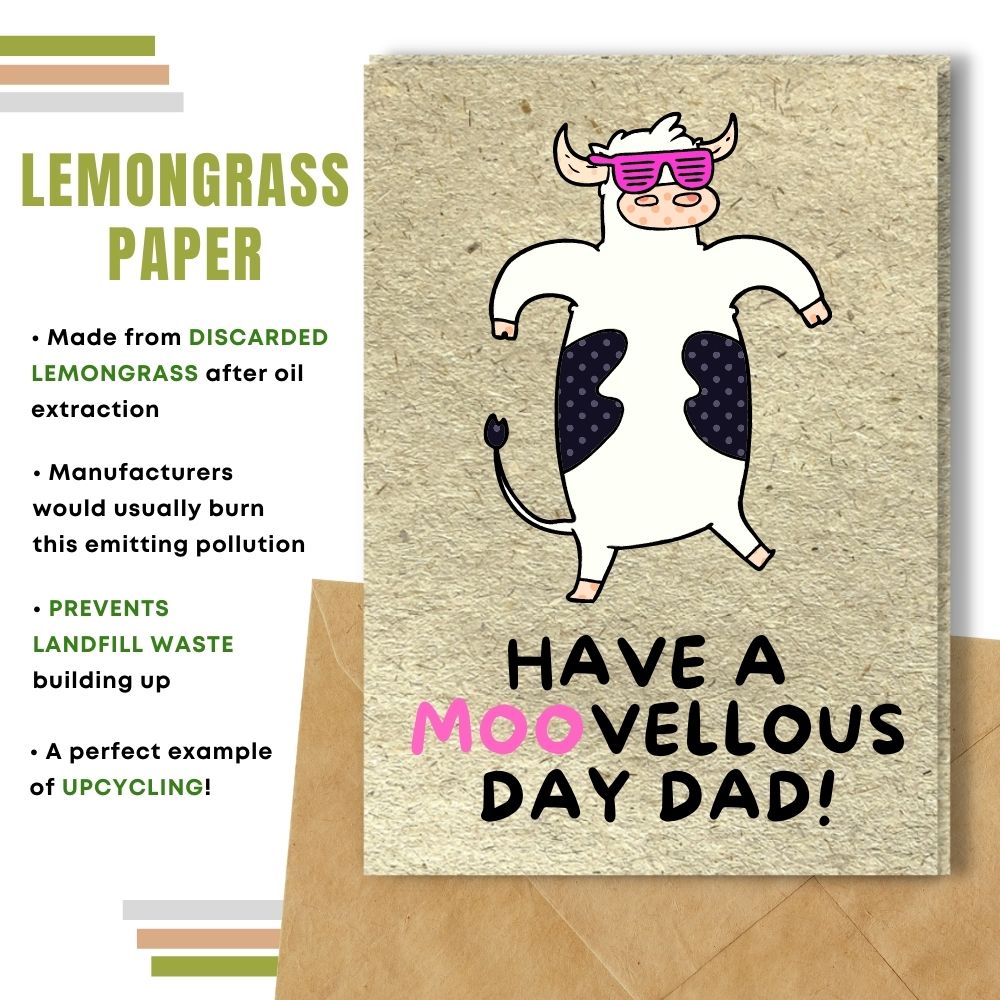 Handmade Father&#39;s day card  made with lemongrass paper