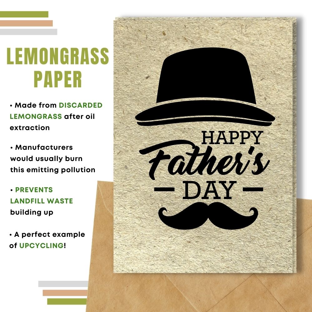 Handmade Father&#39;s day card  made with lemongrass paper