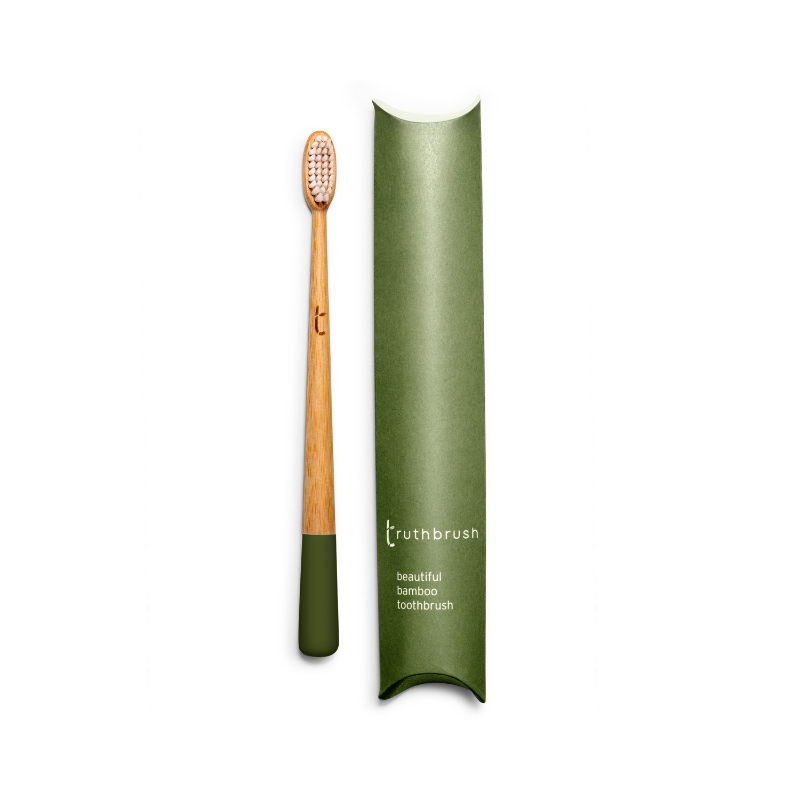 bamboo toothbrush moss green