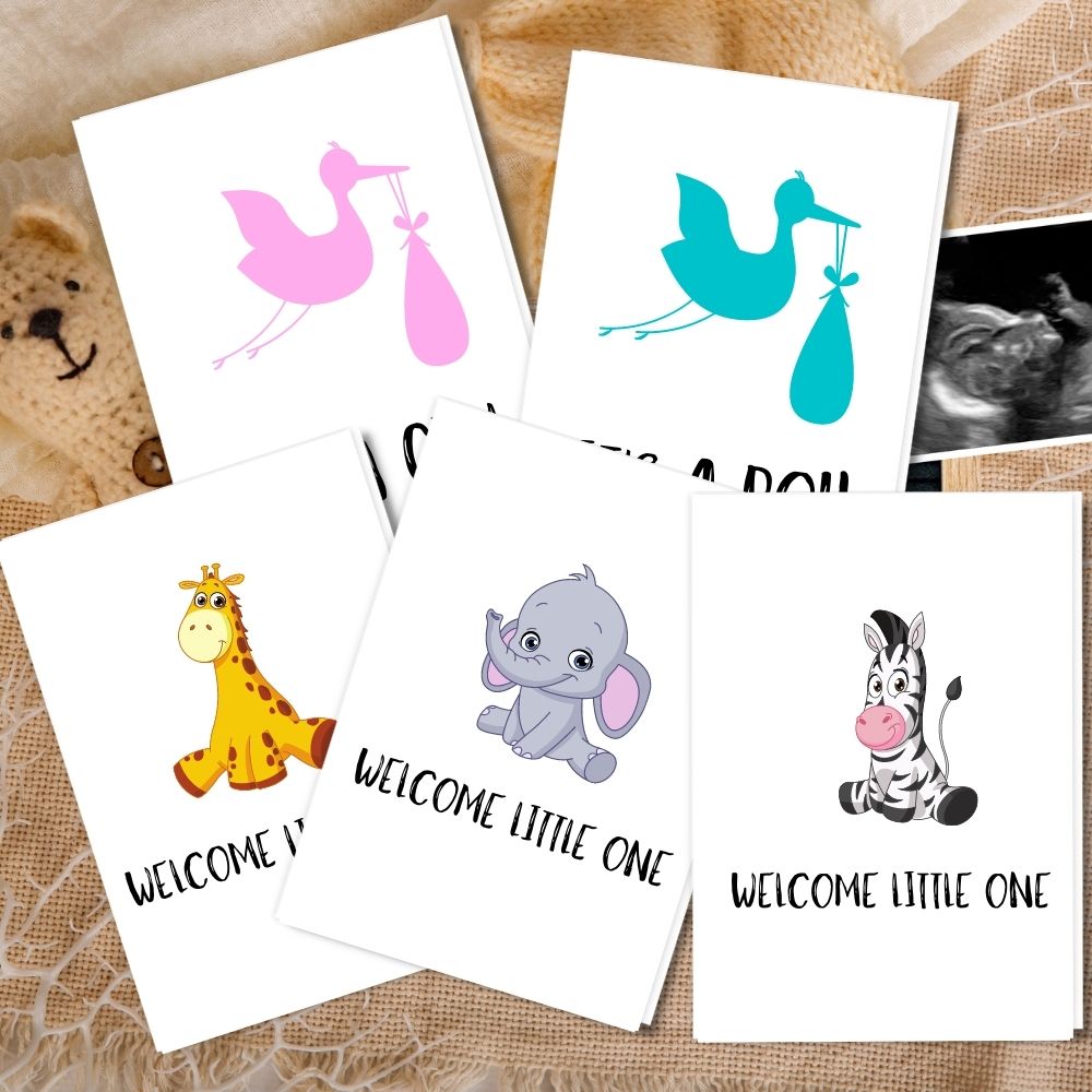 New Baby Cards, Mixed Prints