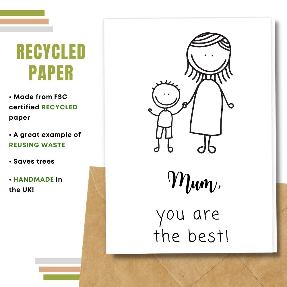  mother&#39;s day card made with 100% recycled paper