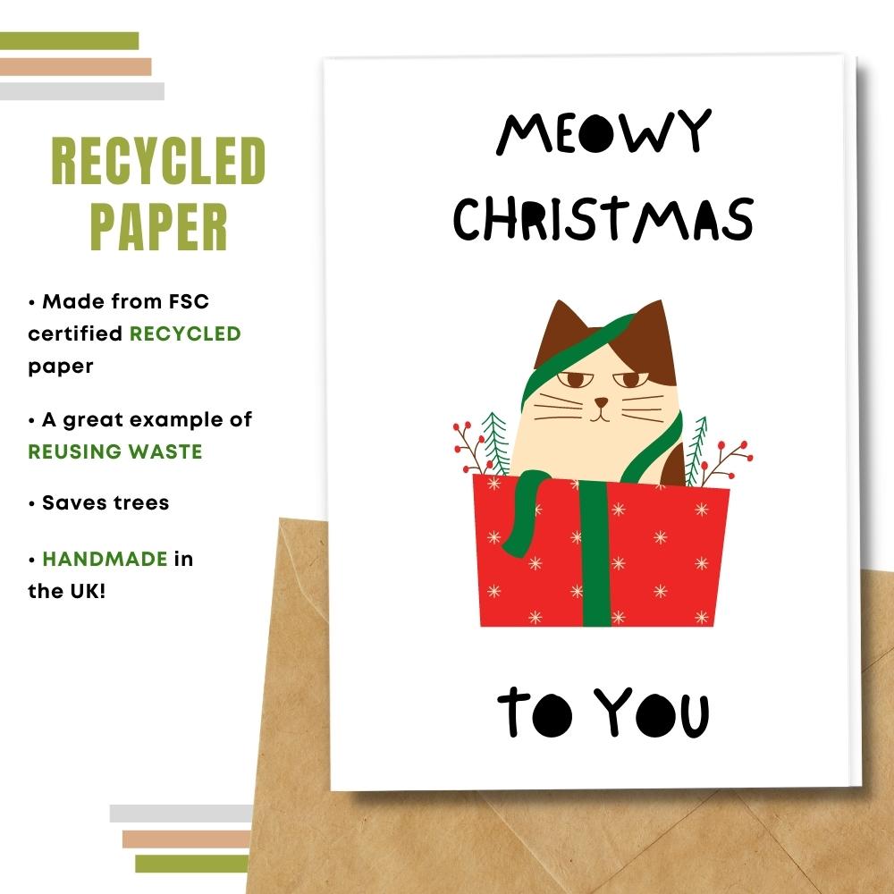 Christmas card made with 100% recycled paper