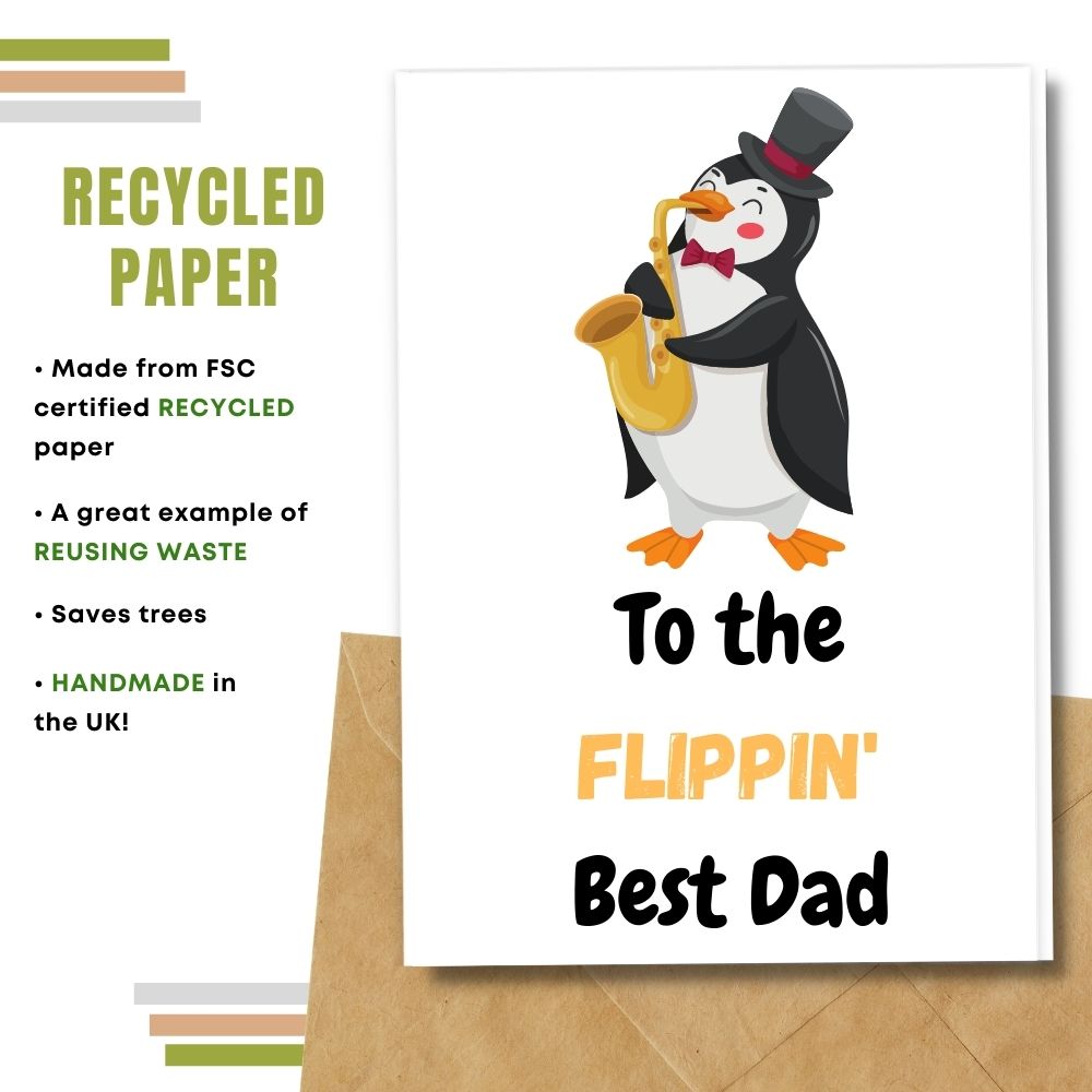 Handmade Father&#39;s day card made with 100% recycled paper