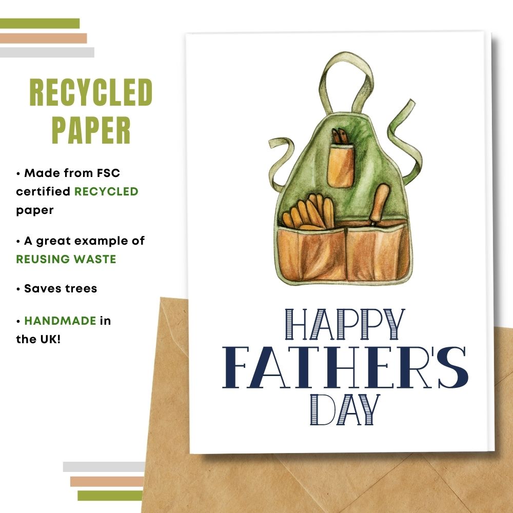 Handmade Father&#39;s day card made with 100% recycled paper