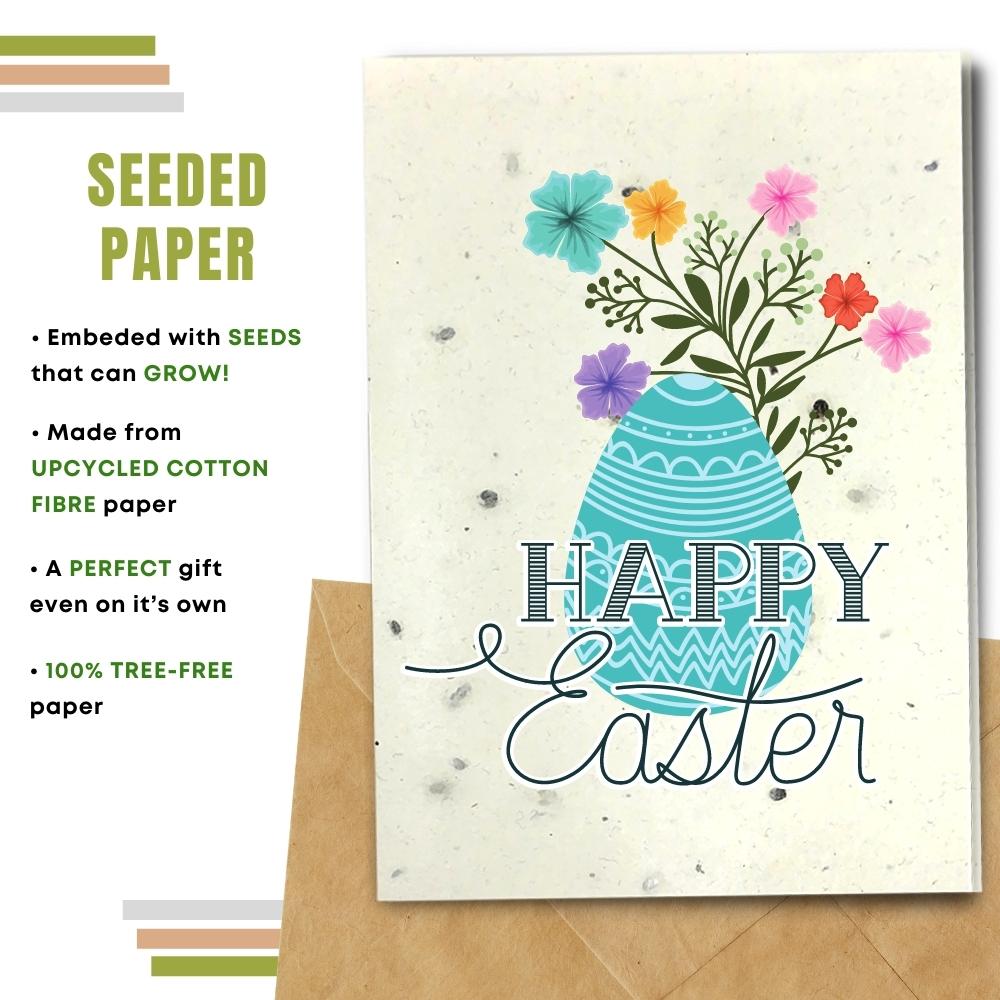 handmade easter card made with seeded paper