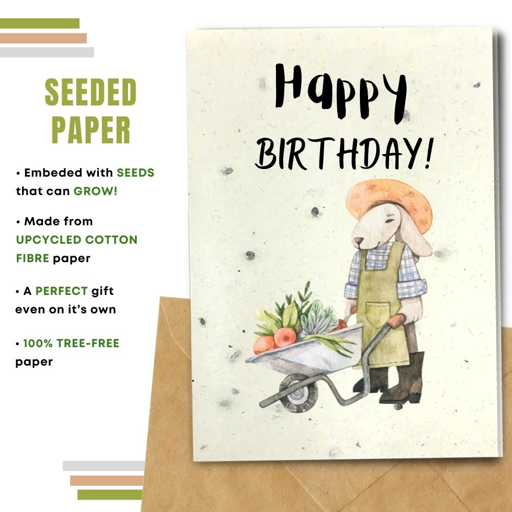 greeting card made with seed paper